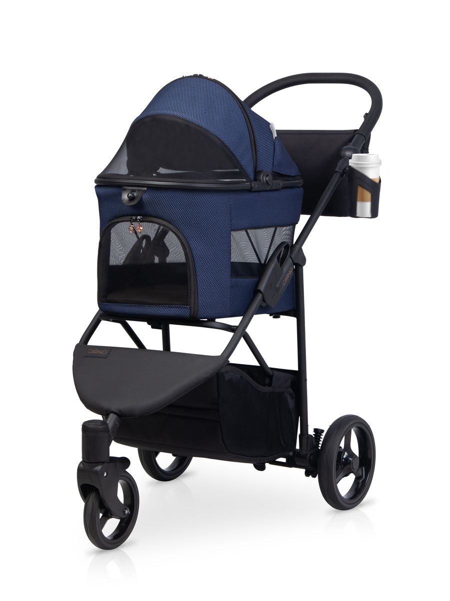 Kočárek pro zvířata Carinio Eos Navy vel univerzální 56 x 105 x 104 cm