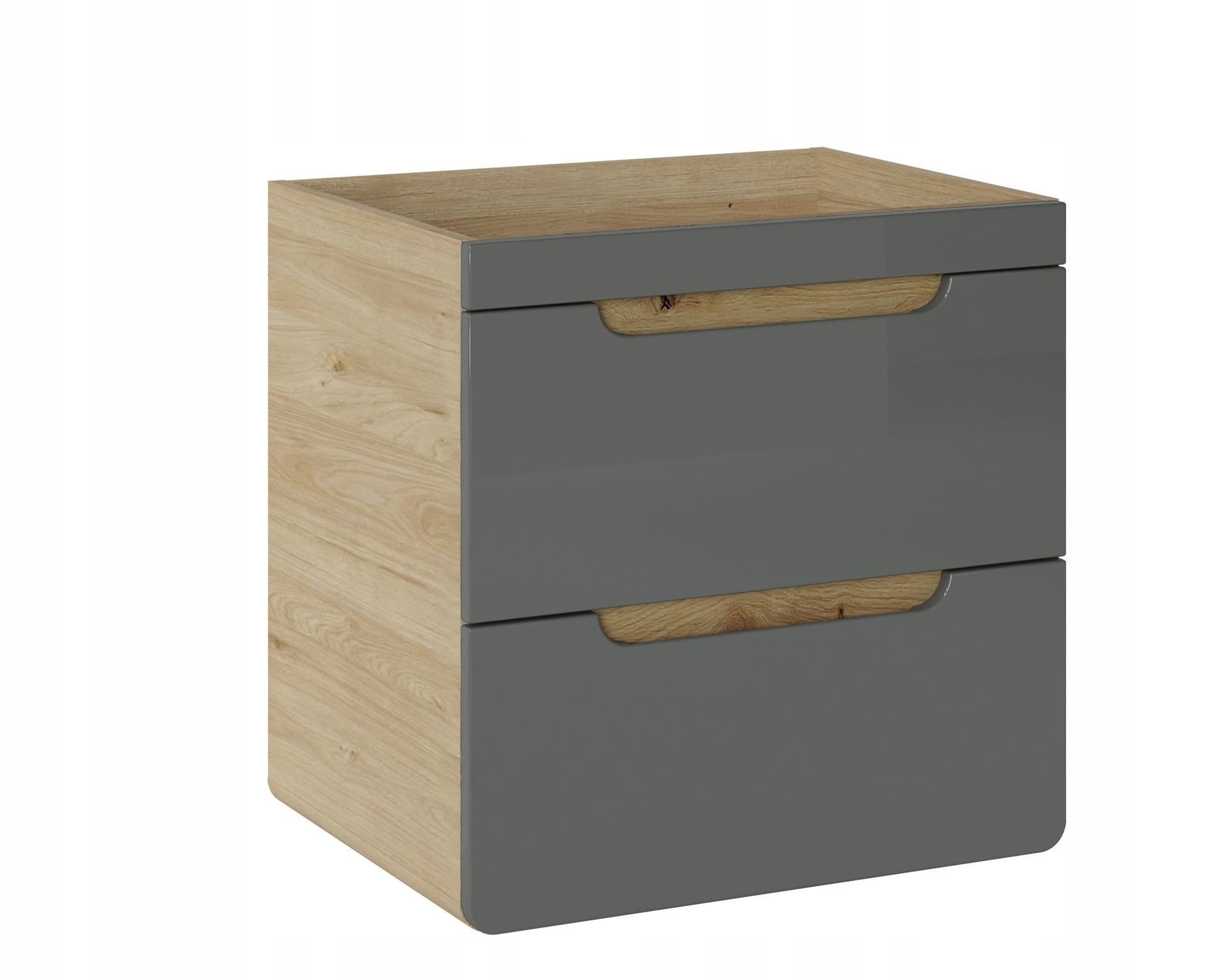 Szafka pod umywalkę 60 cm Szary/Dąb Naturalny Arub