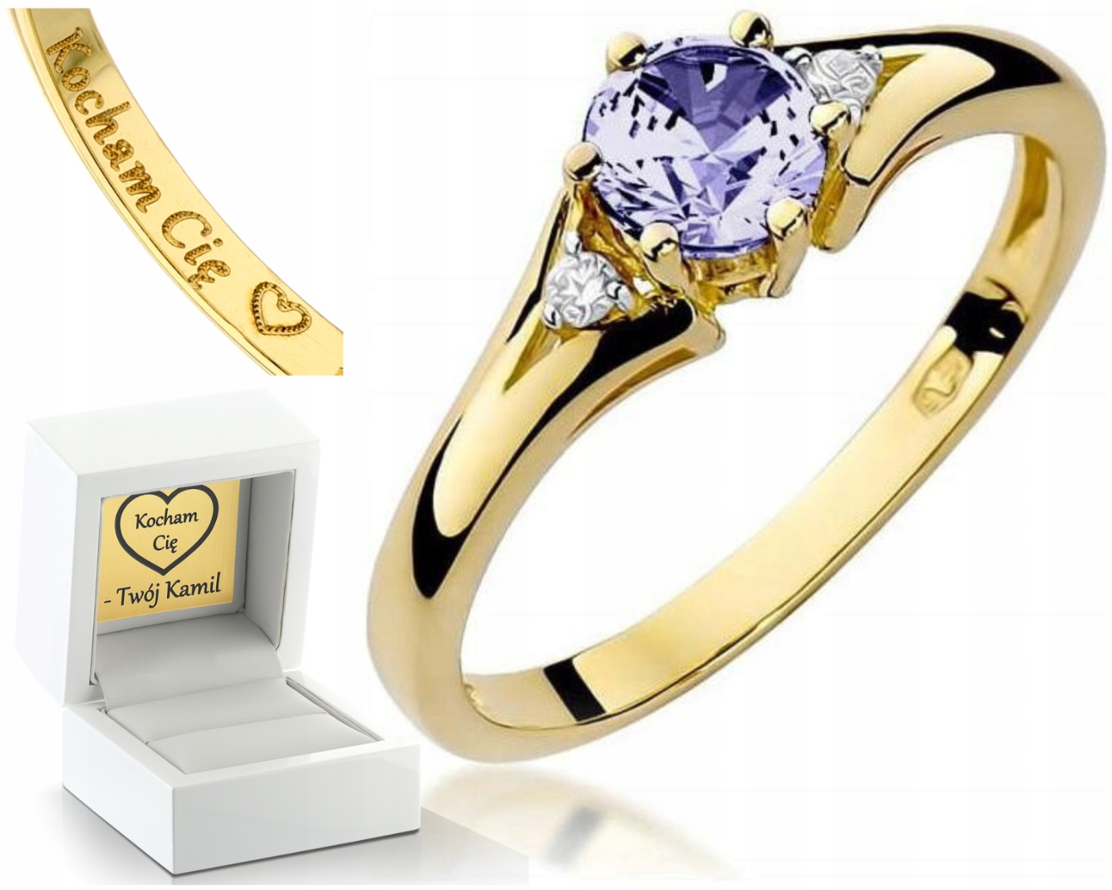 Zlatý Prstýnek S Tanzanitem A Brilianty 585