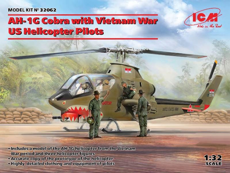AH-1G Cobra s piloty amerických helikoptér vietnamské války 1:32