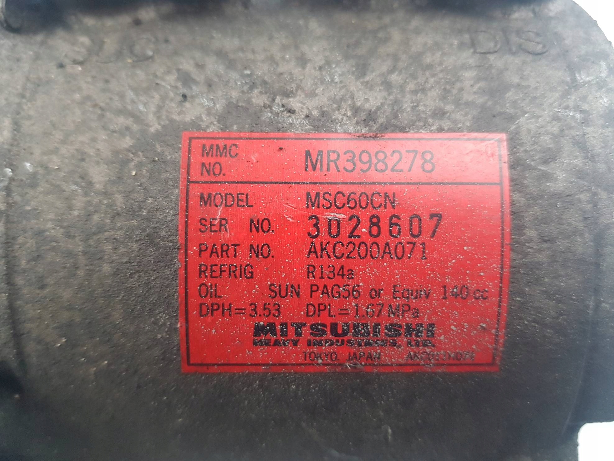 Klimakompressor klimaanlage MR398278 MITSUBISHI SPACE STAR