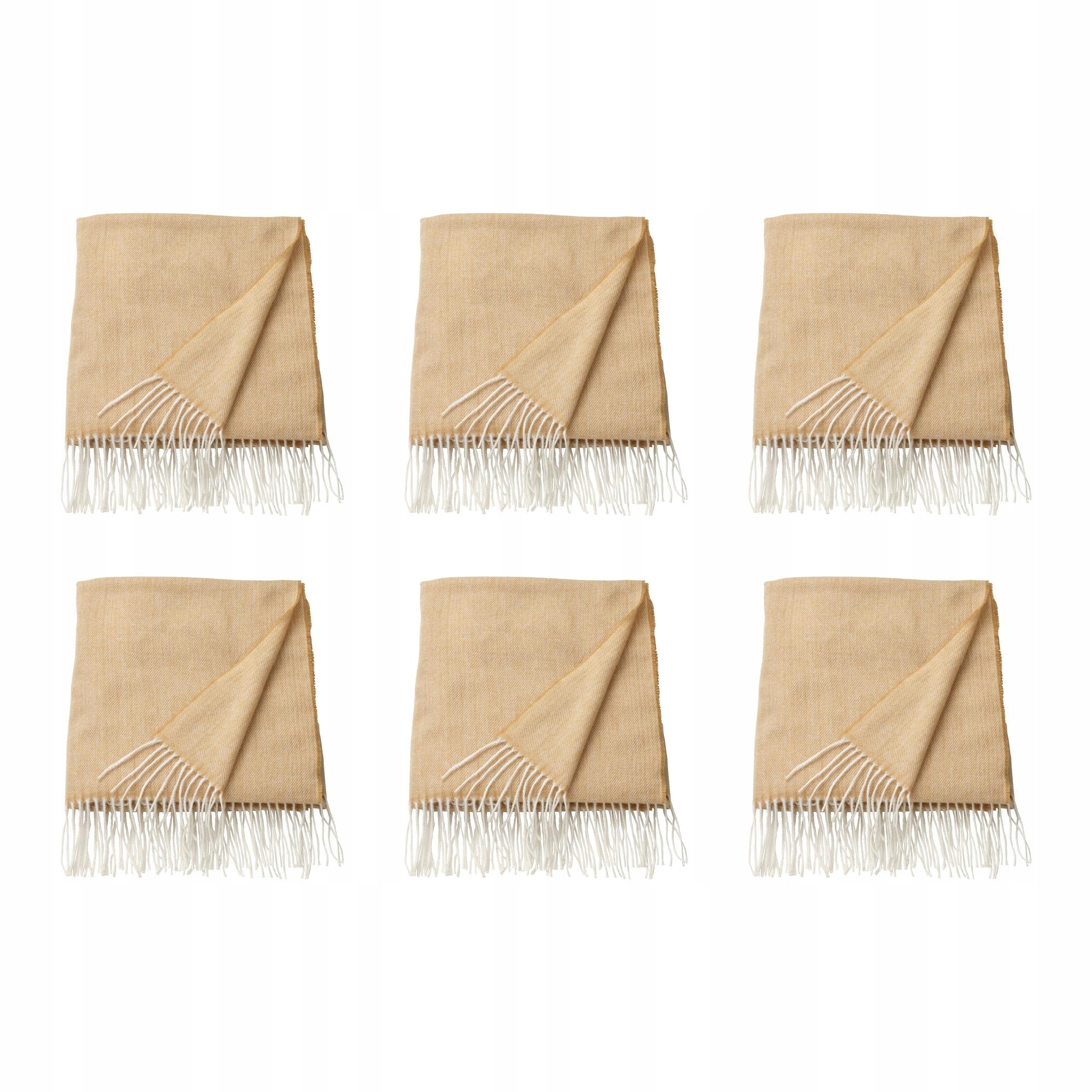 6 ks Holmvi Pled béžovožlutá barva 120 x 160 cm