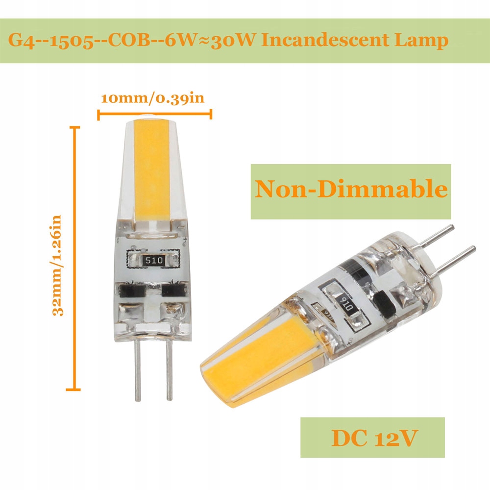 G4 LED lampa 6W COB LED żarówka 12V AC/DC Mini g4