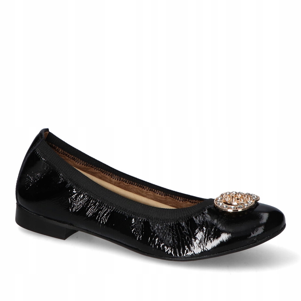 Baleríny Fabio Fabrizi 696 Černé Naplak ozdoba 3