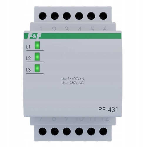 Automatický fázový spínač F&f PF-431, 16A, 3x230V+N