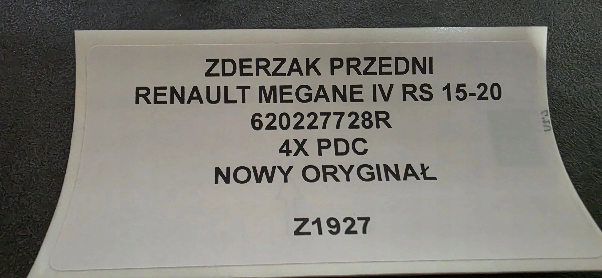 front bumper RENAULT MEGANE IV RS 15-20 4XPDC new original 620227728R