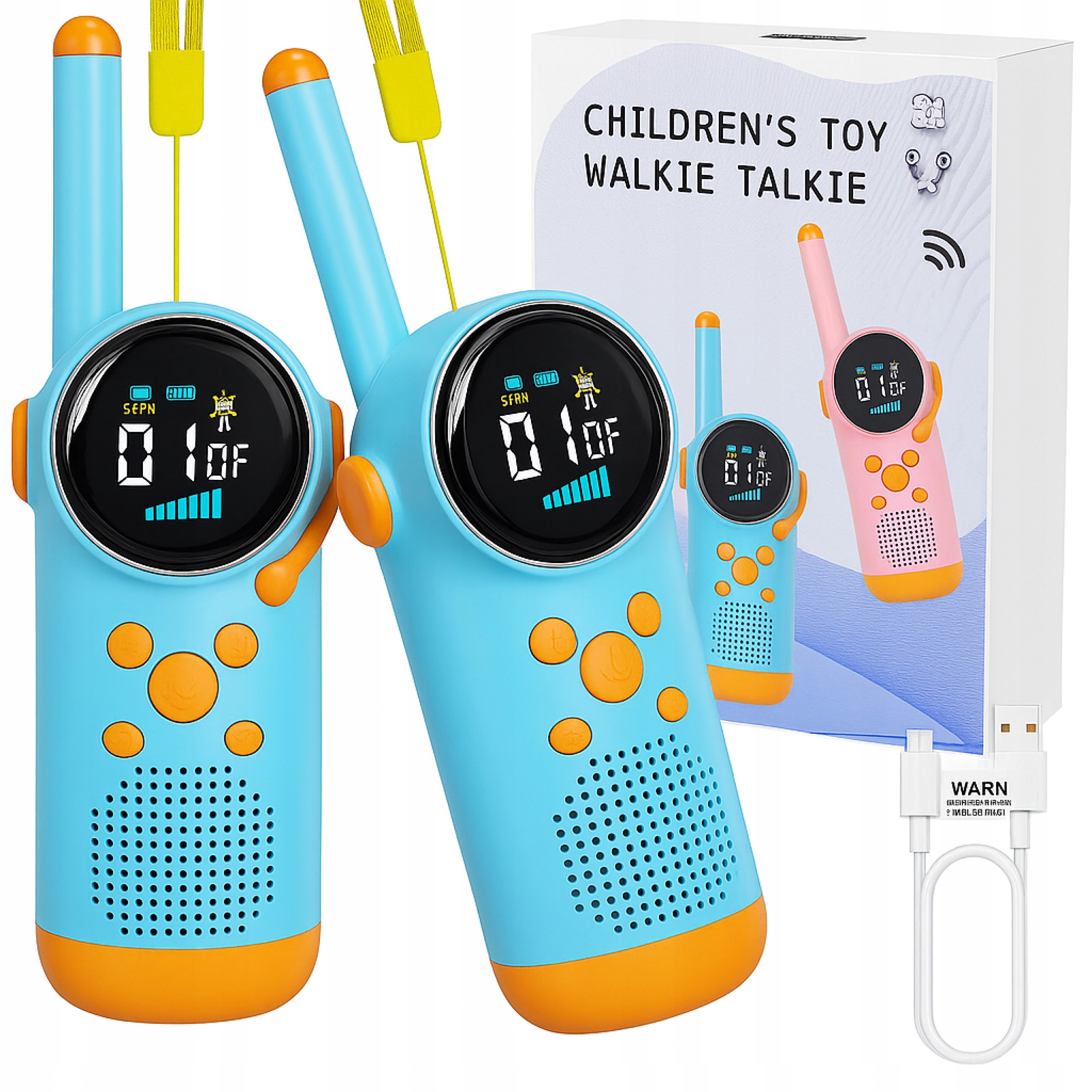 2X KRÓTKOFALÓWKA WALKIE TALKIE DUŻY ZASIĘG KRÓTKOFALÓWKI + LATARKA USB-C