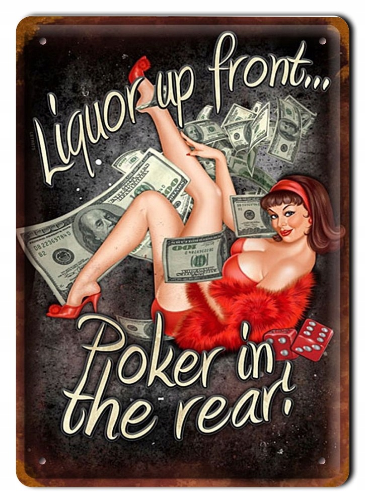 Poker Metalowy Szyld Vintage Plakat Retro #00373