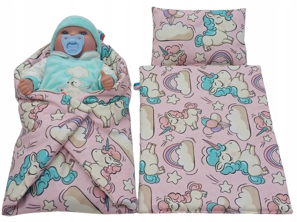 POŚCIEL DLA LALEK ROŻEK/BECIK, KOŁDERKA, PODUSZKA DO WÓZKA ŁÓŻECZKA KOŁYSKI