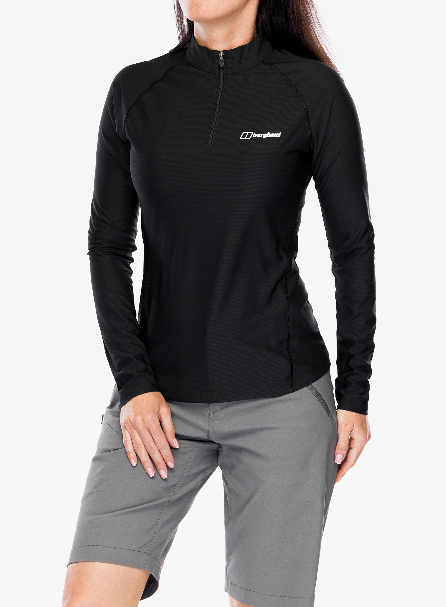 Mikina treková mikina Berghaus 24/7 Tech Tee Ls Hz černá/černá 12 (M)