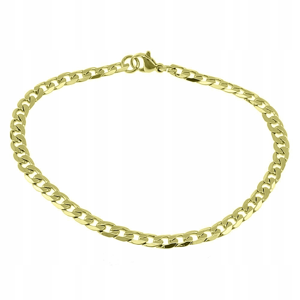 

Złota Bransoletka Pancerka 4MM Stal 316L