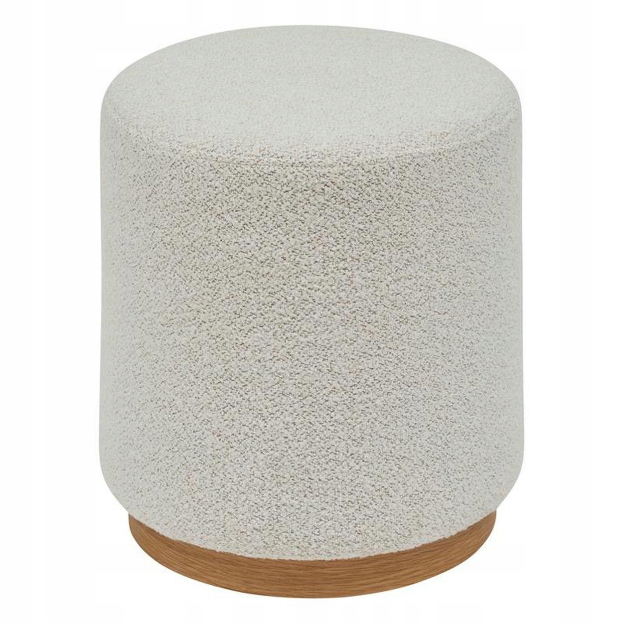 Taburet čalouněný boucle Nesky, bílá sedací část, univerzální dekorace