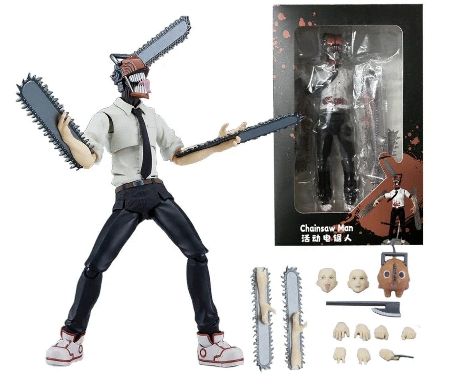 Chainsaw Man Figurka pohyblivá 25 cm Velký Set