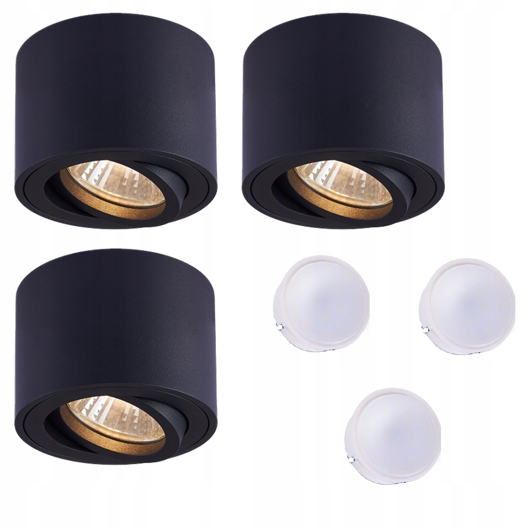 Halogenová nástěnná lampa Tuba pohyblivá černá Led žárovka insert Set