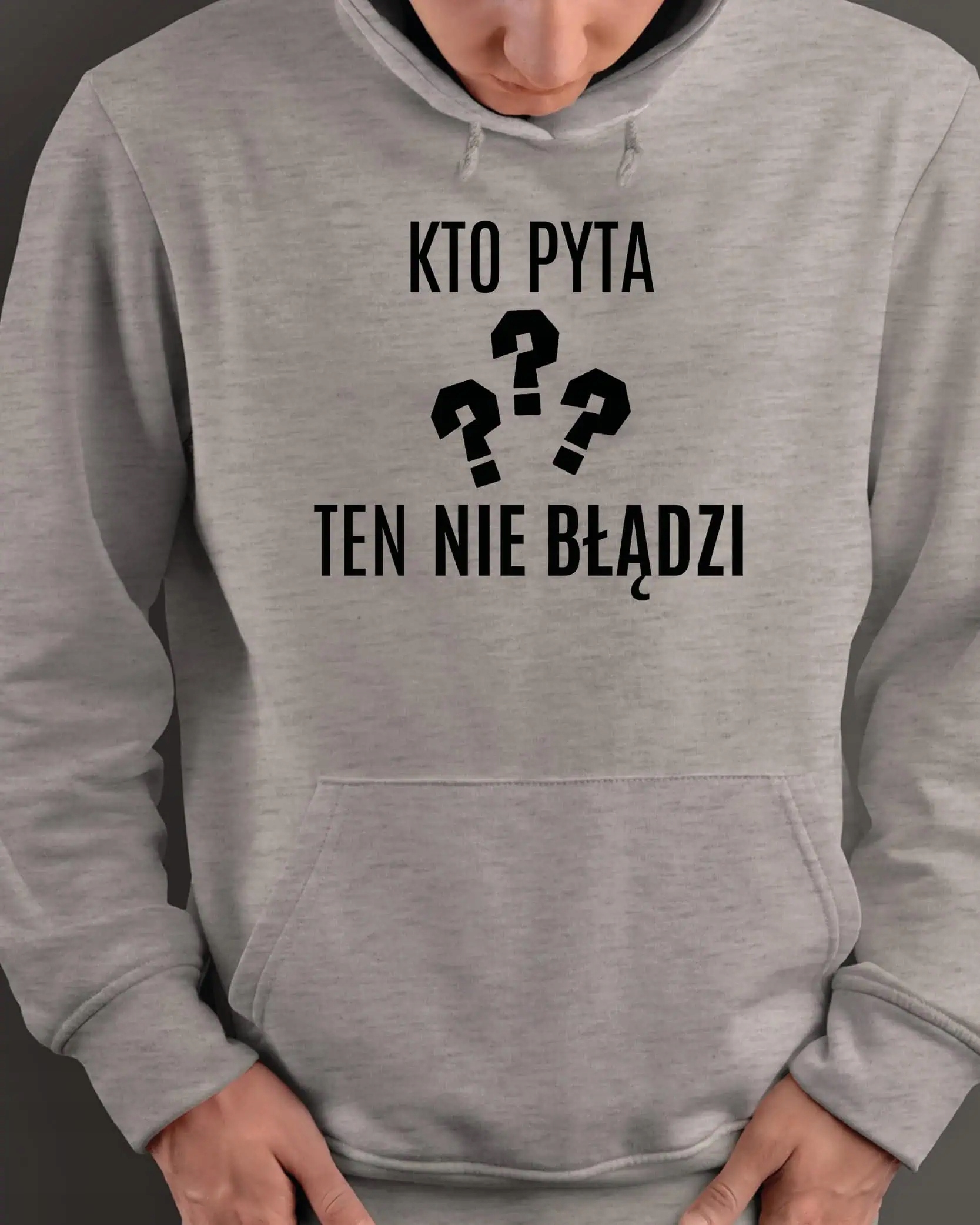 Mikina s kapucí Dárek pro učitele Vtipná otázka Šedá M