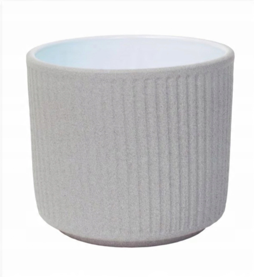 

Ceramiczna Osłonka Doniczka 12CM Szara Struktura