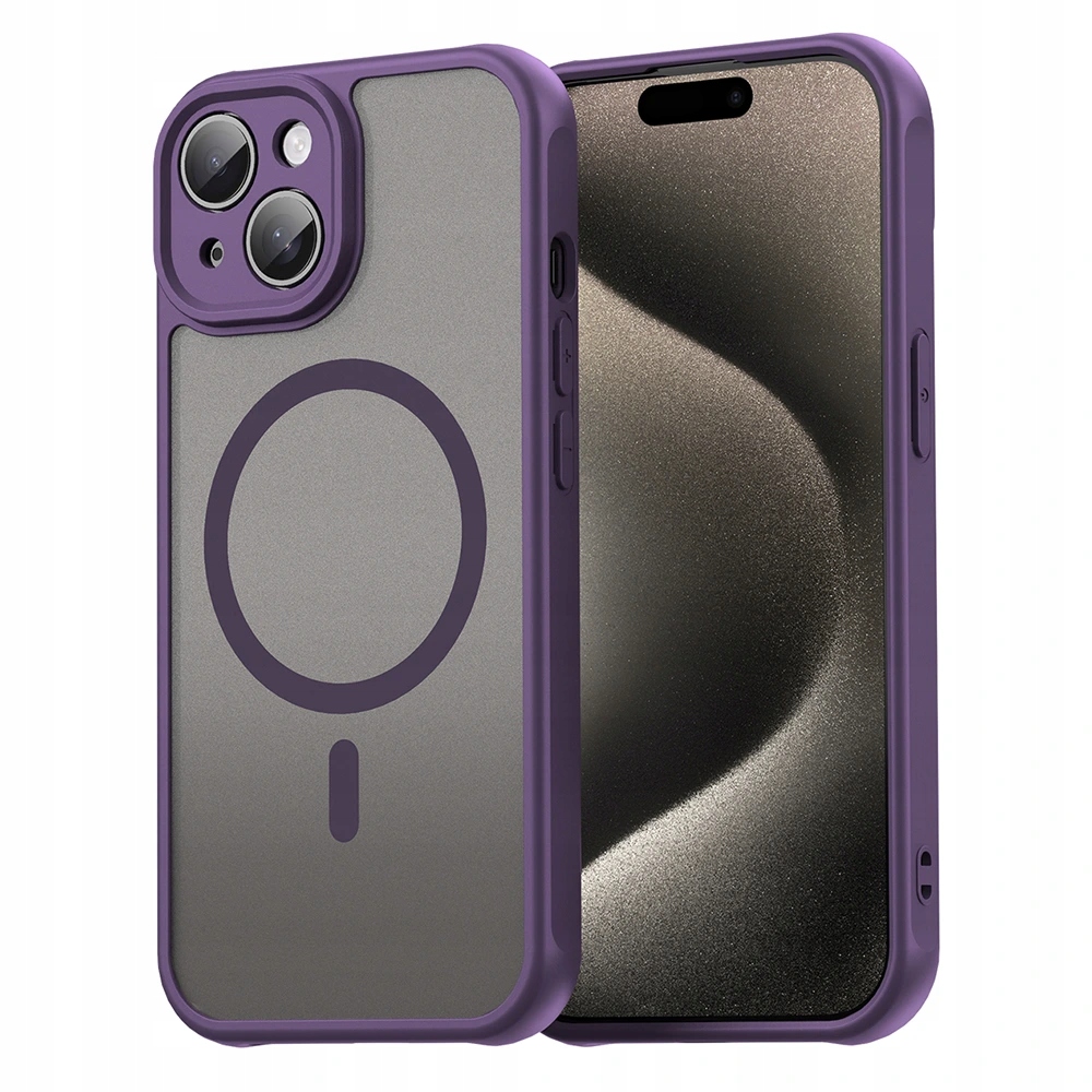 Techsuit – HaloFrost II MagSafe ochranný kryt na iPhone 15 Plus – fialový