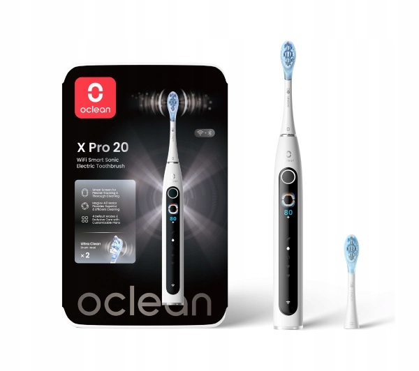 Szczoteczka soniczna Oclean X Pro 20 Biała Akumulatorowa 2 Końcówki