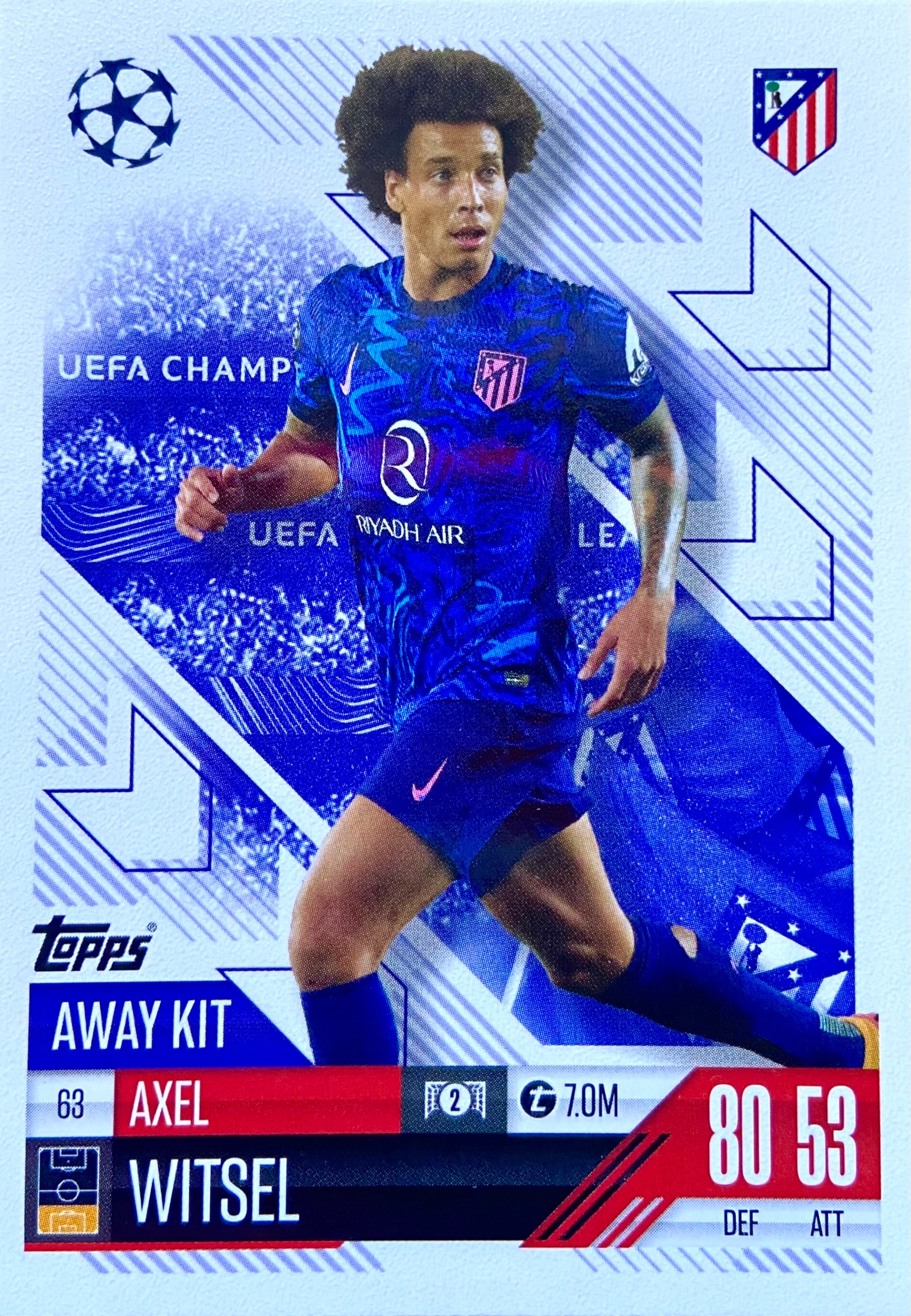 Match Attax Extra 2024/25 2025 Away Kit 63 Axel Witsel Atletico Madrid