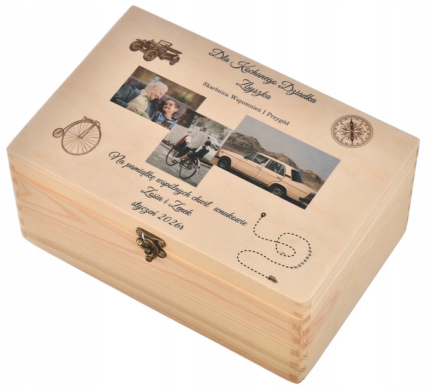 Dřevěná krabička 30 x 20 cm – jedinečný dárek ke Dni dědečka