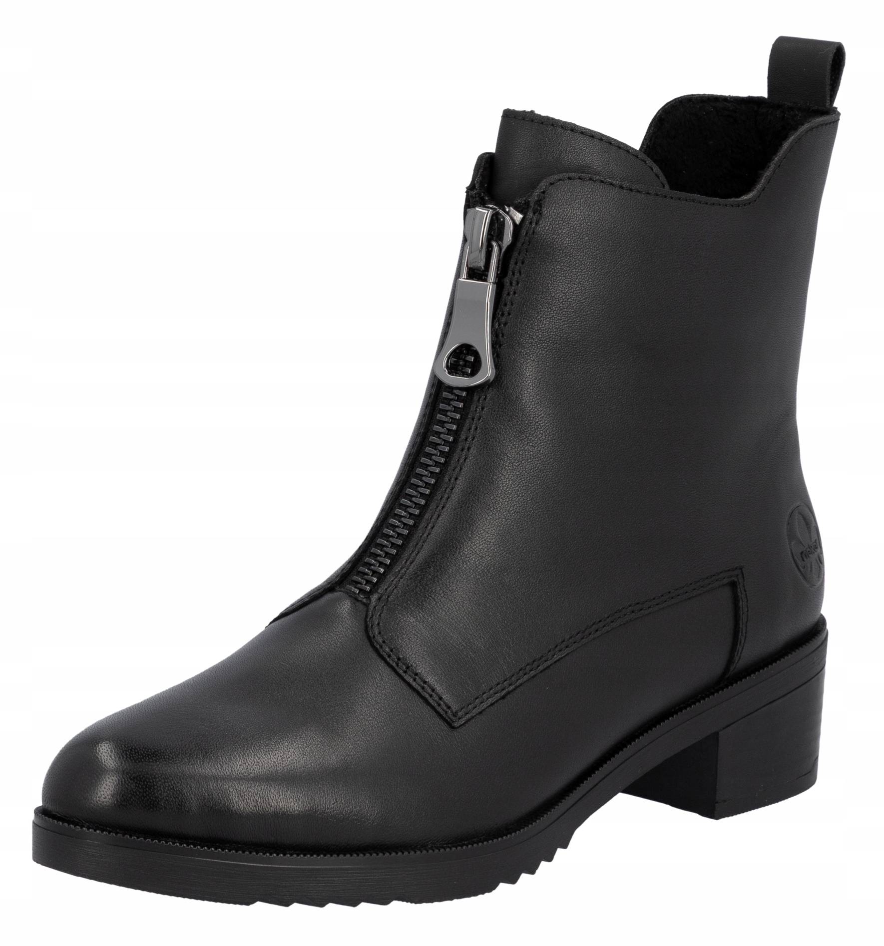 Černé kožené kotníkové boty Rieker Y0552-00 vel. 36
