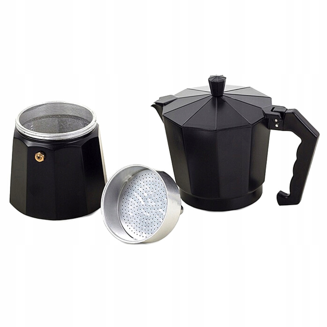 KAWIARKA WŁOSKA ZAPARZACZ DO KAWY CZARNA DUŻA 600ml Na 12 filiżanek Linia brak