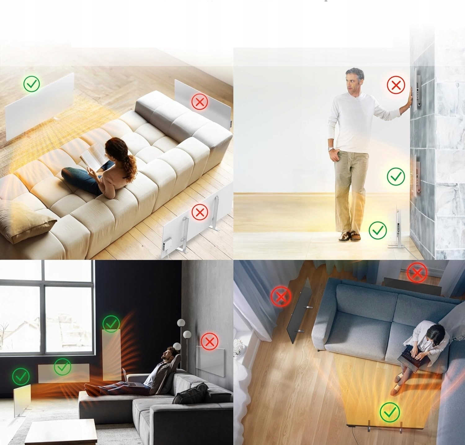 AENO GH1S Grzejnik szklany Smart 700W aplikacja biały wtyczka EU Amazon — 6