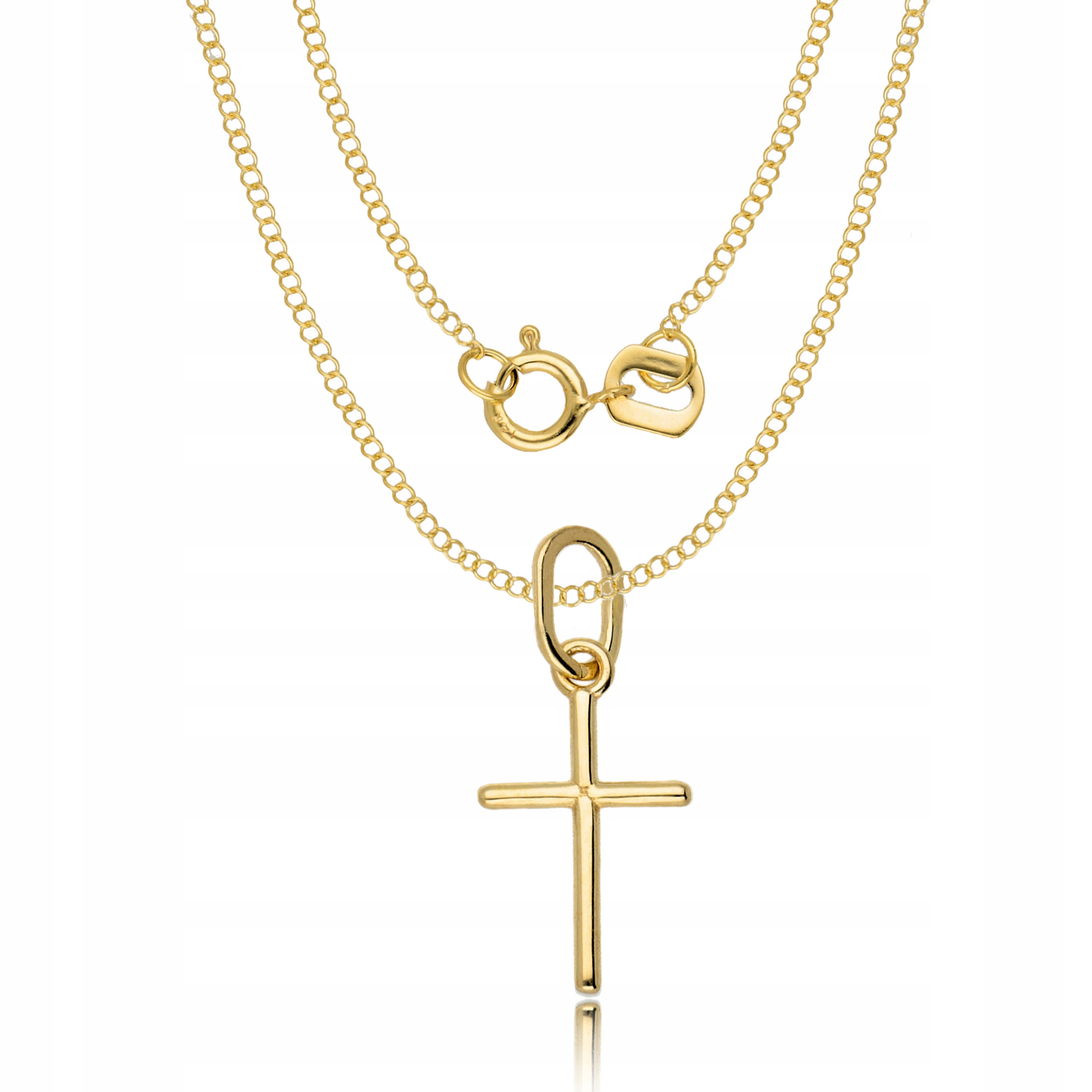 Złoty Łańcuszek z Krzyżykiem 585 Chrzest Komunia Grawer Marka Euforia