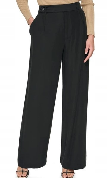 Dkny Kalhoty Palazzo Elegantní Černé Dámské 36 Jhd
