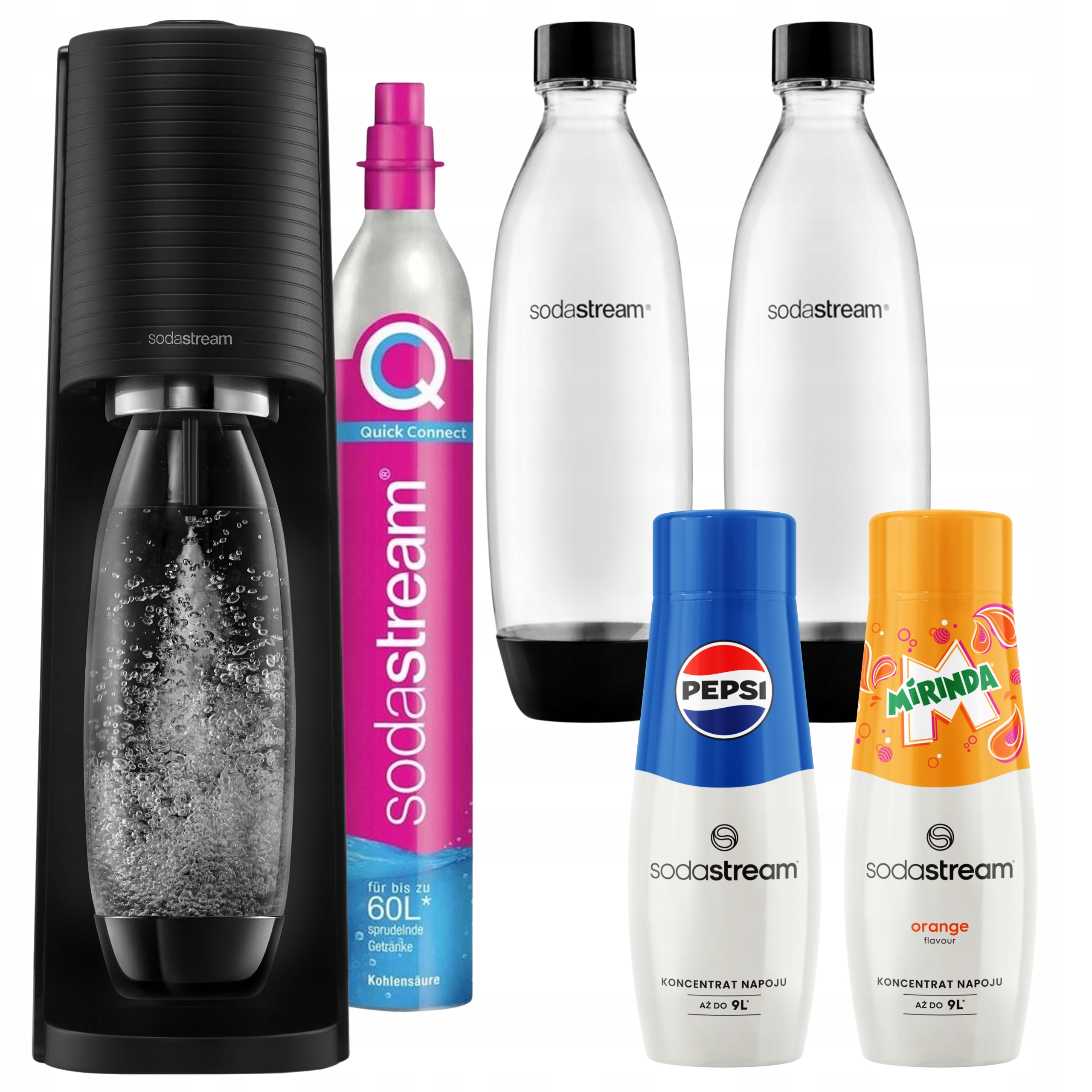 SodaStream Terra saturátor do vody 2 fľaše 1L sirupy Pepsi Mirinda