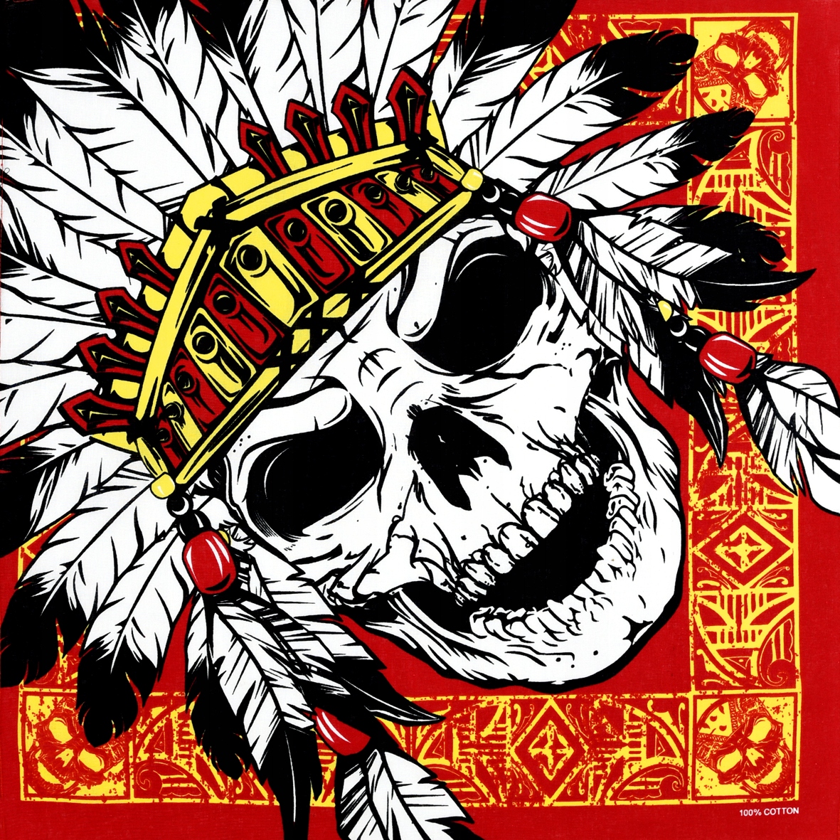 

Bandana bandama czaszka pióropusz bandamka chusta
