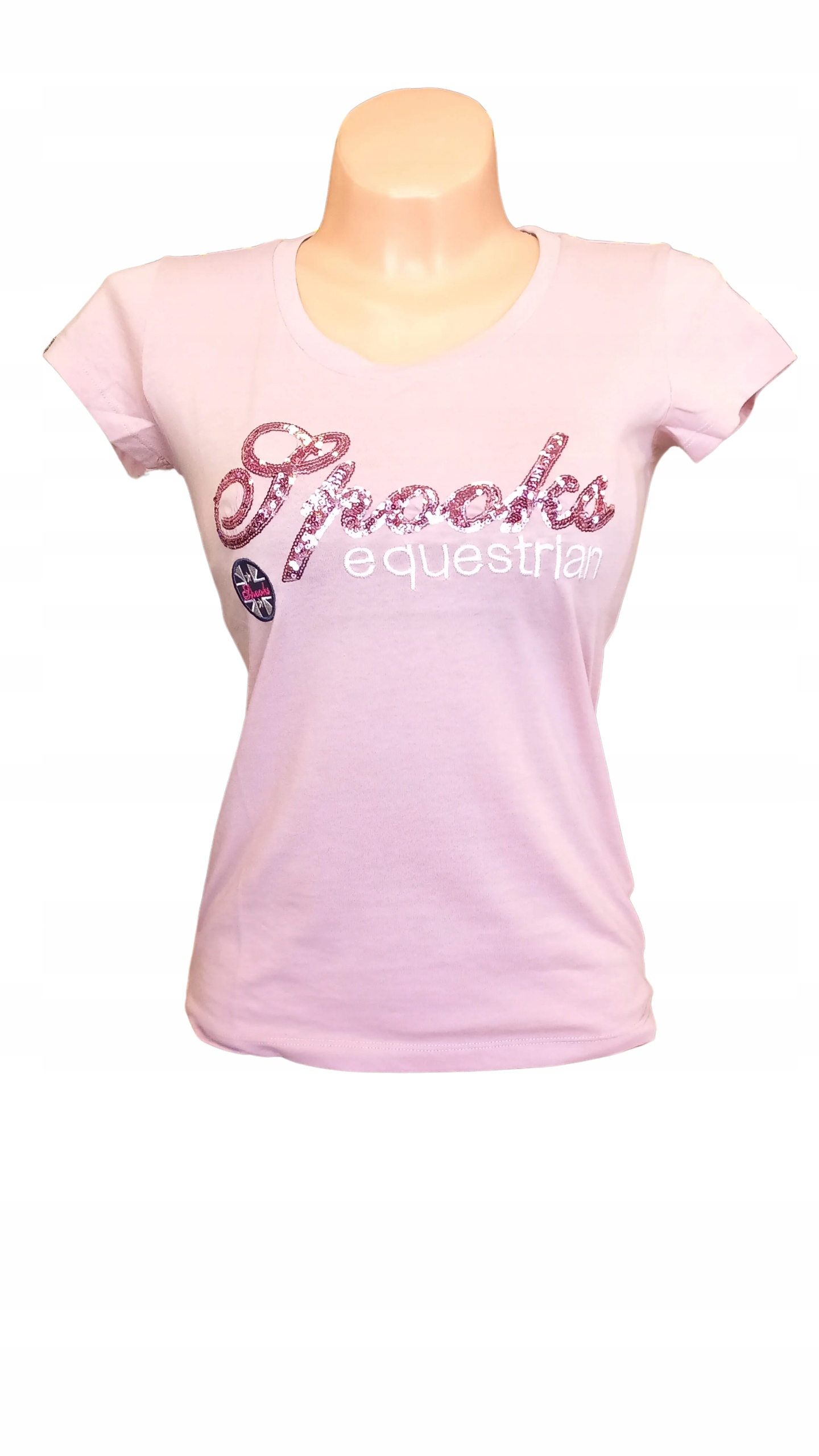 Dámské jezdecké tričko Spooks RoxieSequin s krátkým rukávem, růžové, velikost M