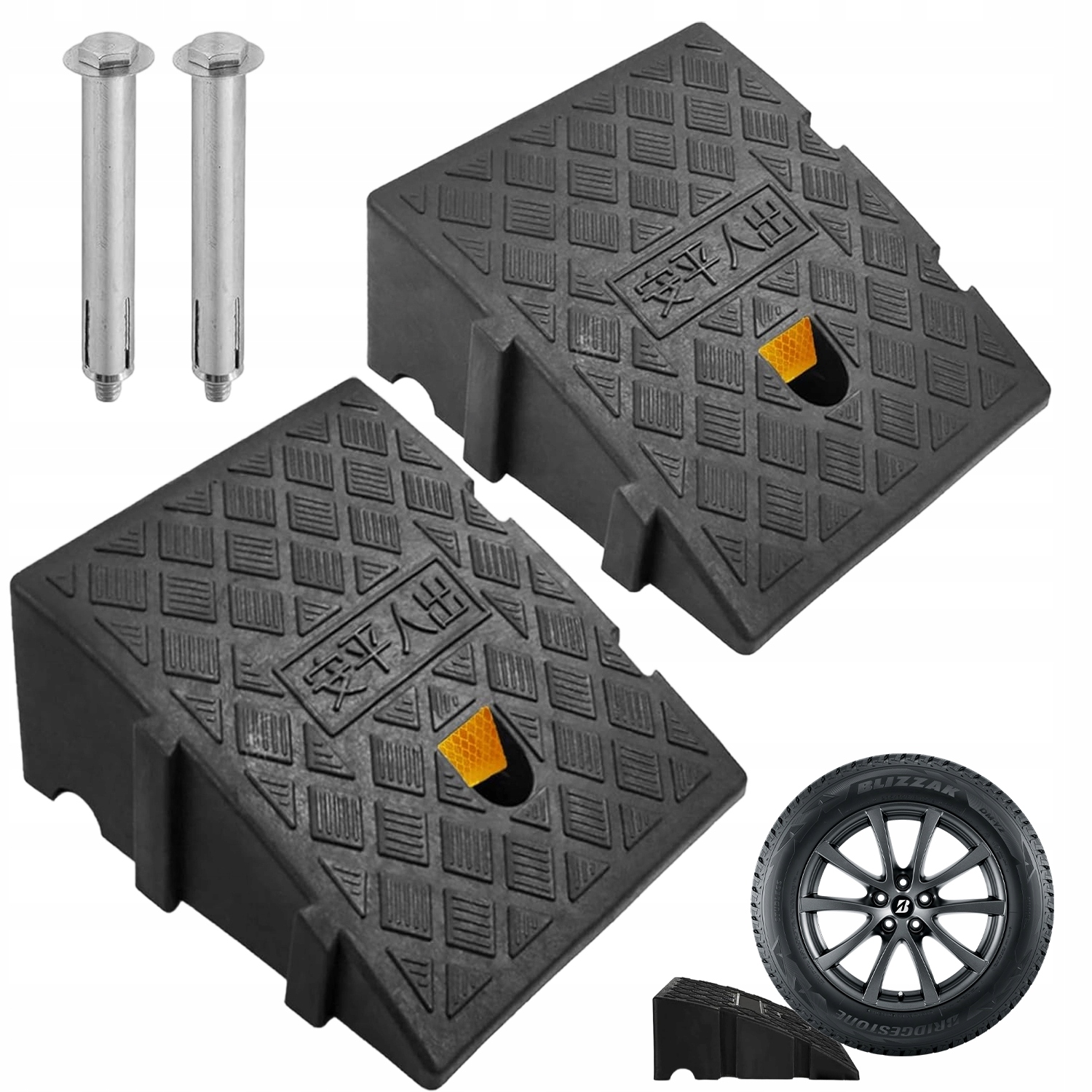 Obrubníková Příjezdová Cesta Pod Obrubník, Černá Automobilová Rampa 11 CM