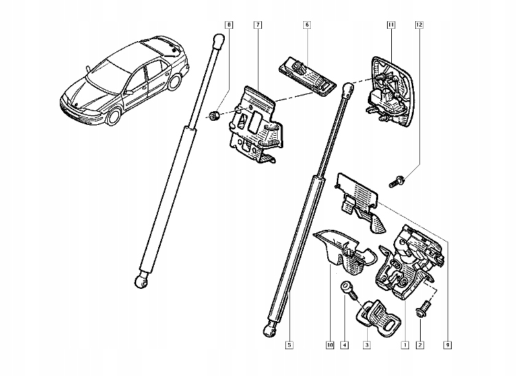 PRZYCISK KLAPY BAGAZNIKA LAGUNA II 01 ESPACE IV Part manufacturer Renault original OE