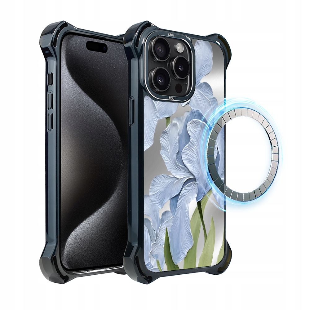 Pouzdro pro iPhone 15 Pro Max Ibizu DropGuard Ultra s MagSafe, modrý iris