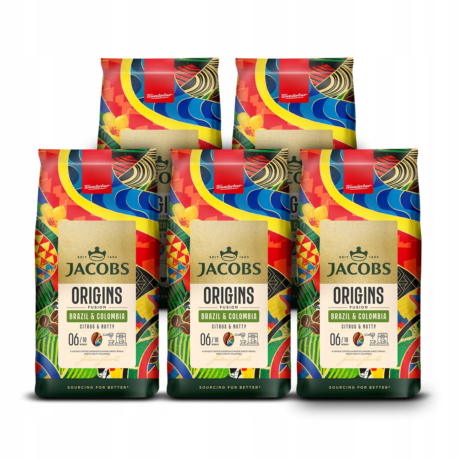 Kawa ziarnista Jacobs Origins Brazil & Colombia 5x1kg zestaw