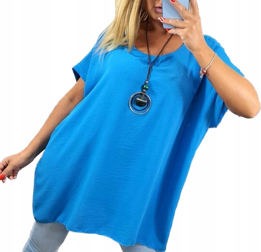 

B908 Bluzka Gładka Z Wisiorem Big Size r 60 (10XL)