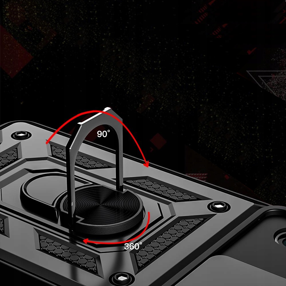 ETUI PANCERNE SLIDE RING do SAMSUNG M13 / M23 5G + SZKŁO Kolor czarny