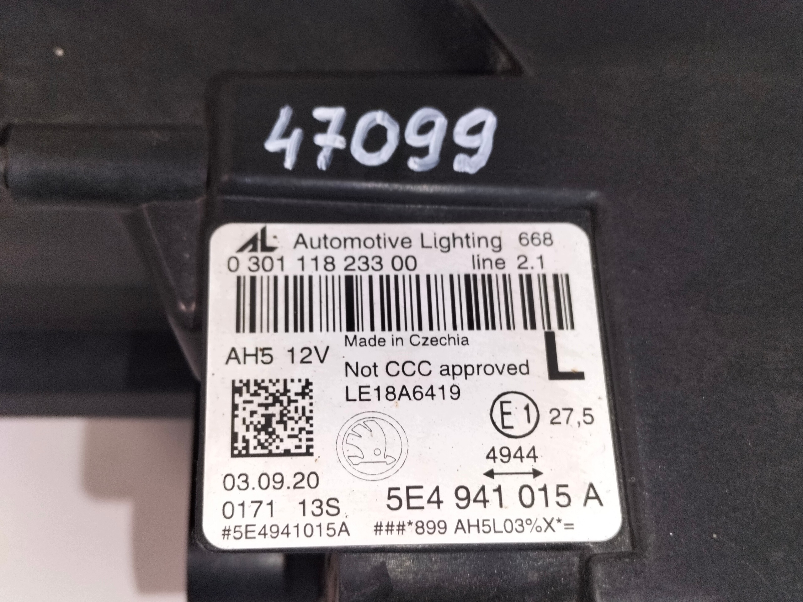 light front reflektor left SKODA OCTAVIA 4 IV 19-24 FULL LED