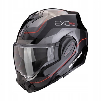 Čeľusťová prilba Evo-Tech Evo Pro Commuta Čierna/Strieborná/Červená Veľkosť M