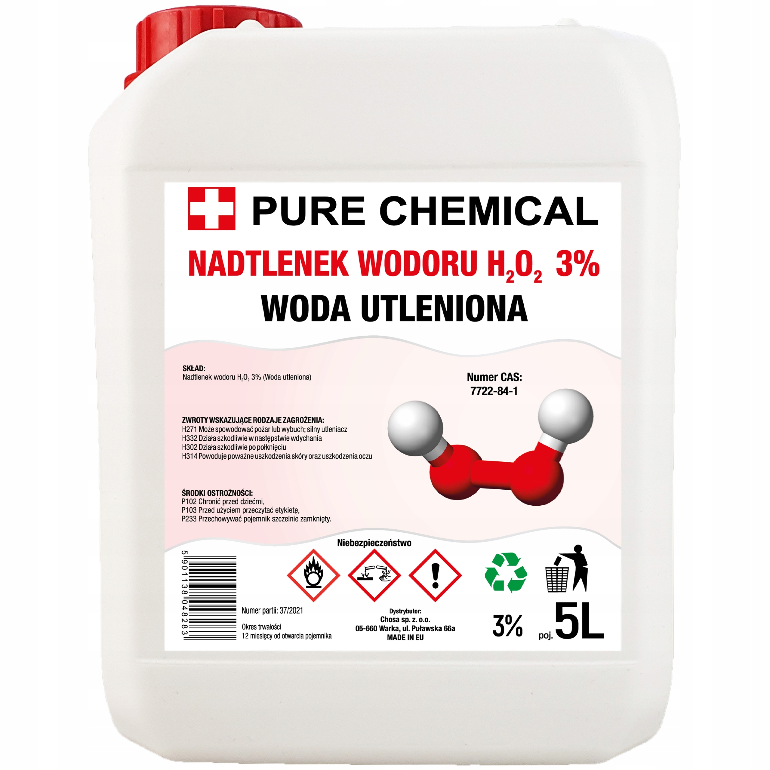 

Woda Utleniona 3% Nadtlenek Wodoru 3% 5L 5000ml