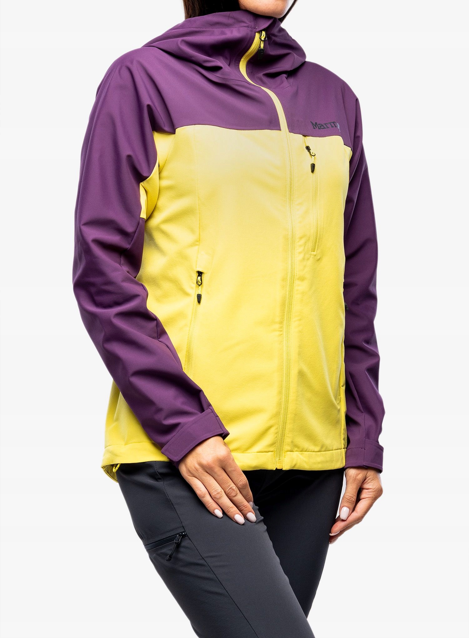 Dámská softshellová bunda Marmot Rom Gore-tex Infinium Hoody fialová velikost L