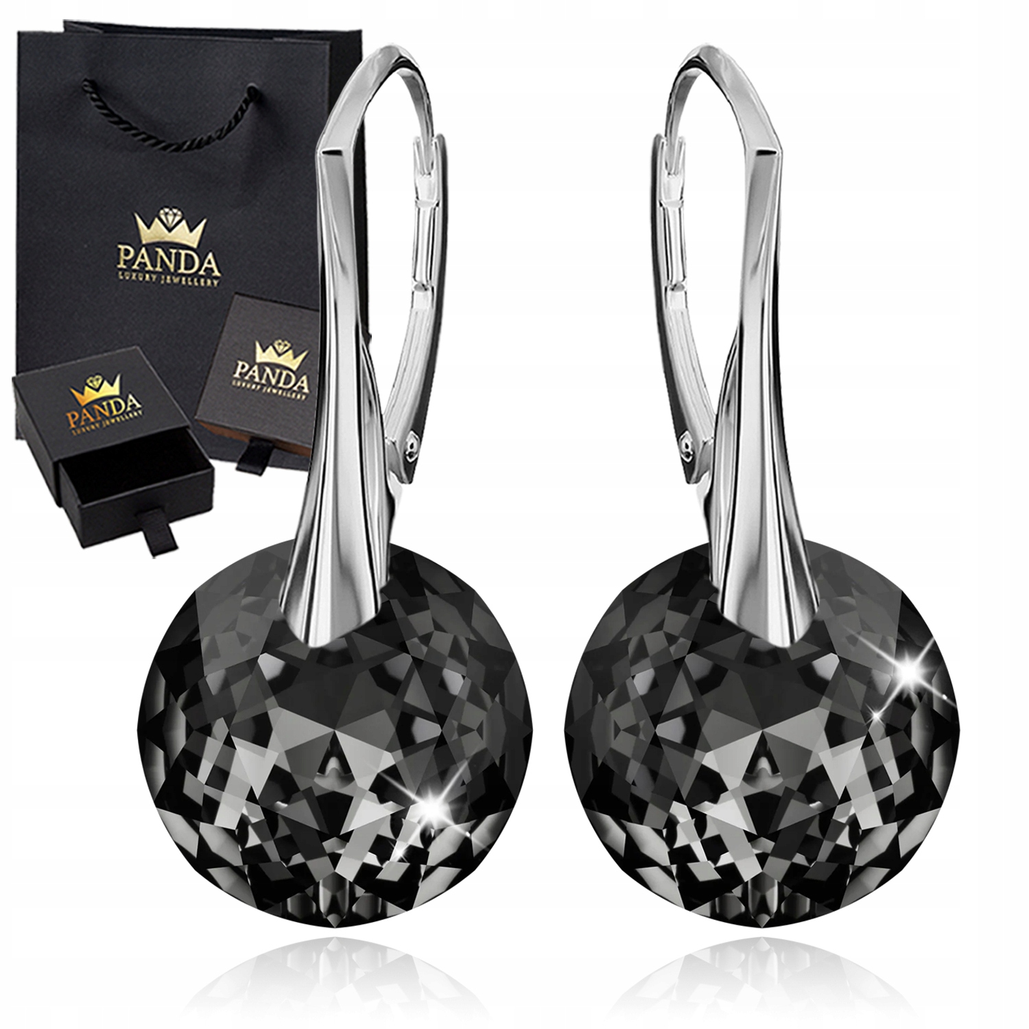 Stříbrné Náušnice pro ženu Kolečka Krystaly Dárek 925 Narozeniny Mámy Manželky