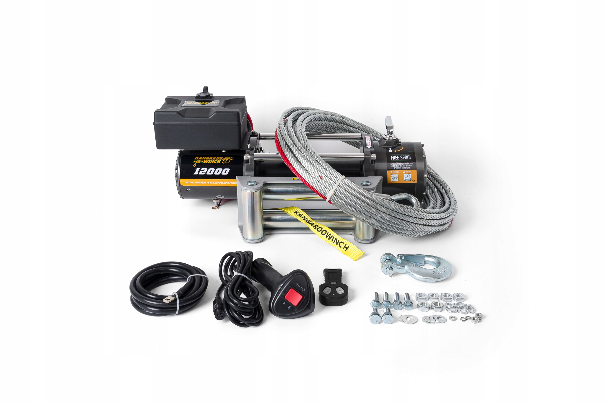 Elektrický navijak Kangaroowinch K12000 24V, oceľové lano, 5 443 kg