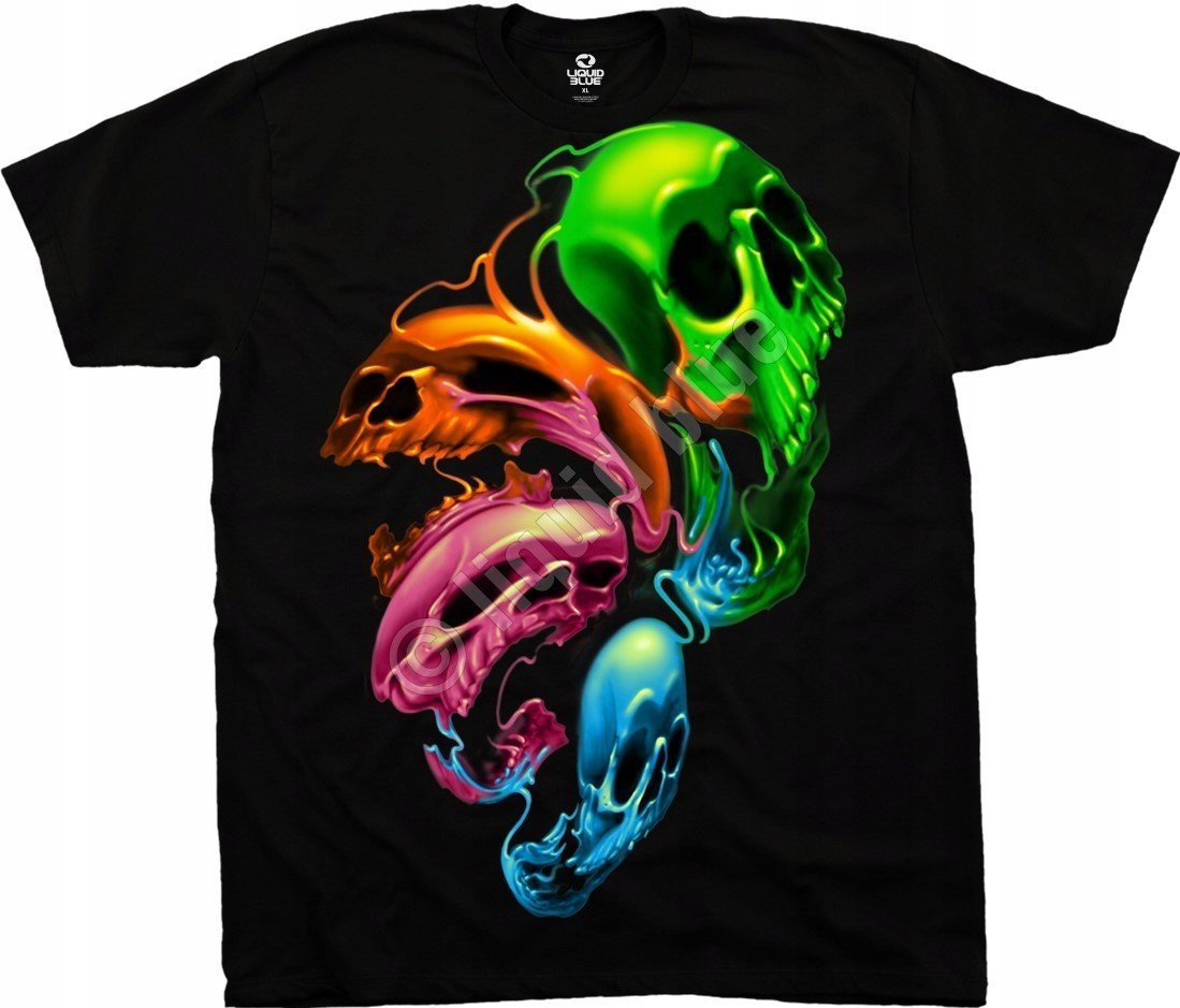 Liquid Neon Skulls Liquid Blue 2XL