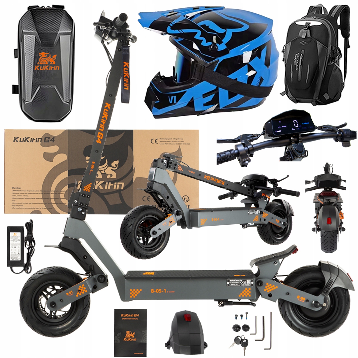 KuKirin G4 Skládací elektrická vozidla 2000W 70KM/H 60V 20Ah 75km Dárek