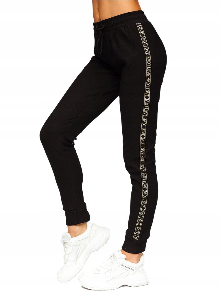 

Spodnie Damskie Dresowe Czarne W6962 Denley_xl