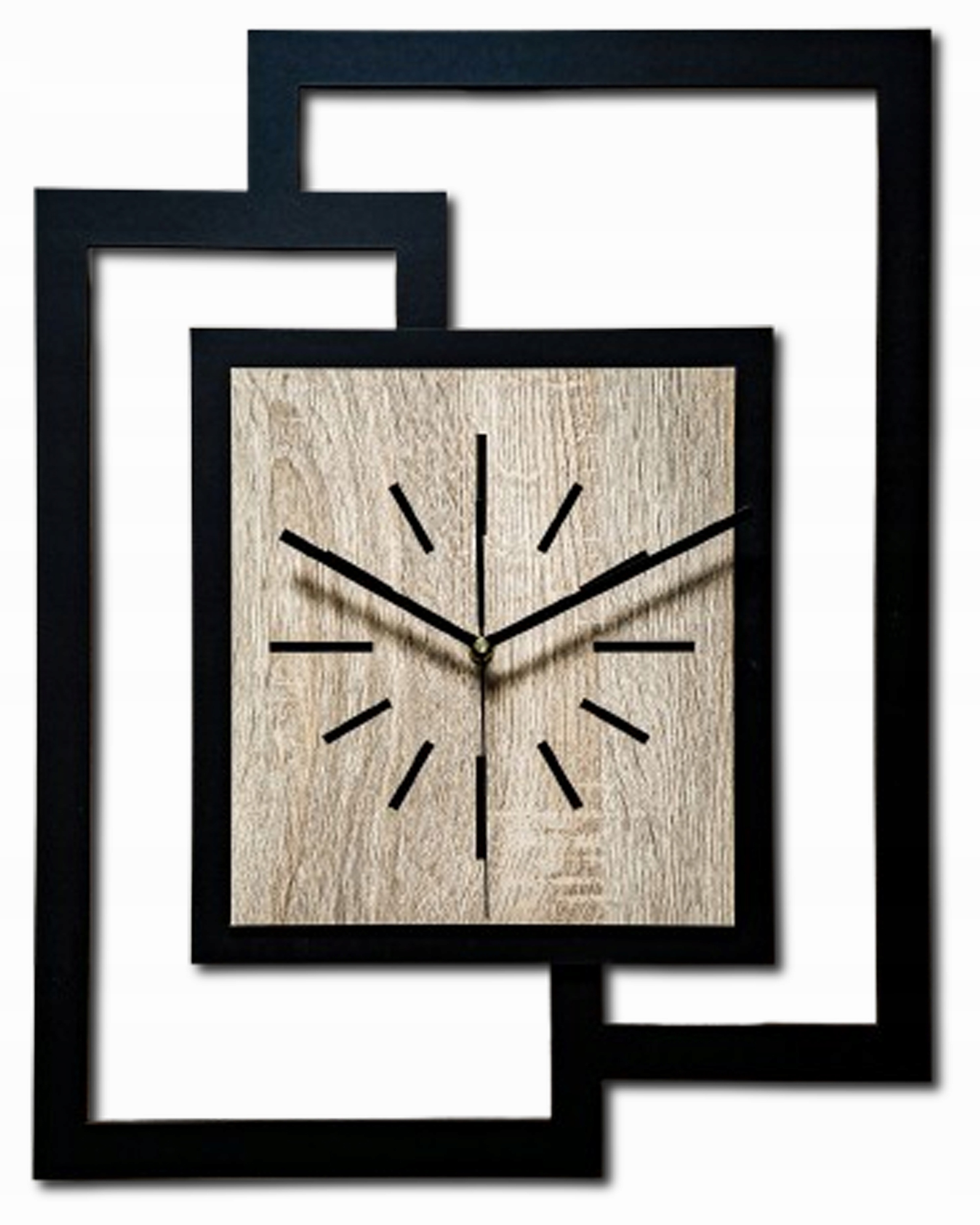 Moderní Nástěnné Hodiny Do Obývacího Pokoje, Černé, Minimalistické, Loft, Dub Sonoma