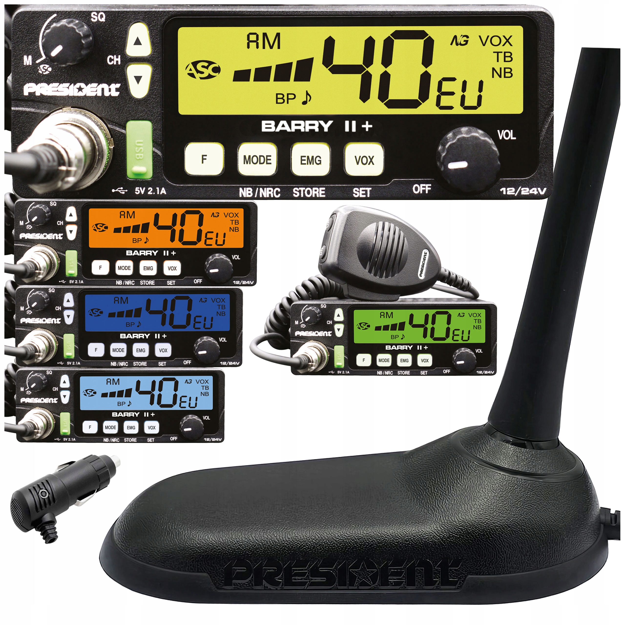 sada Cb President Barry II Plus+ Anténa Virginia zlepšená kvalita příjmu