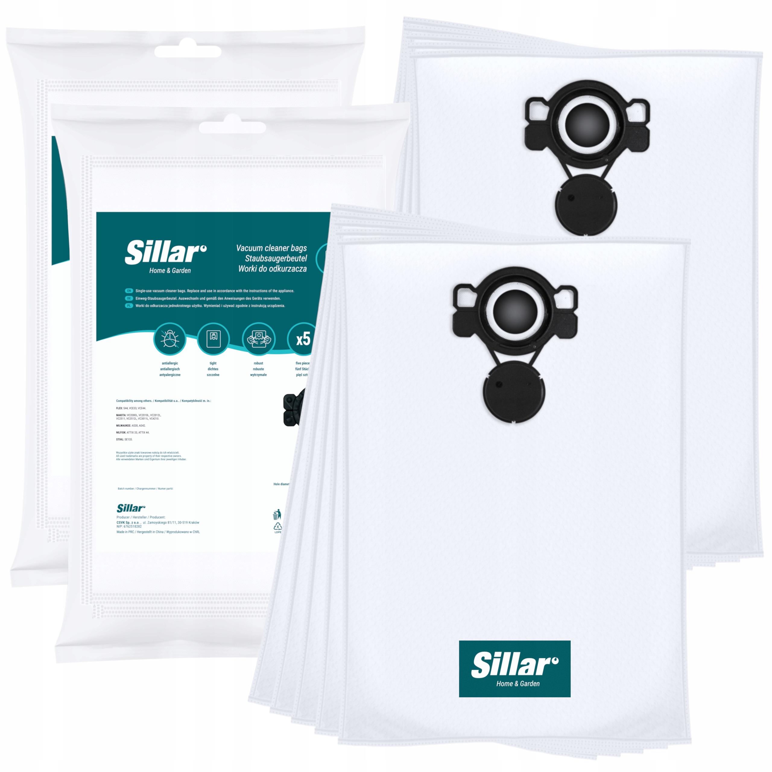 10x Worki do odkurzacza przemysłowego Makita VC2000L VC2512L VC3011L VC4210